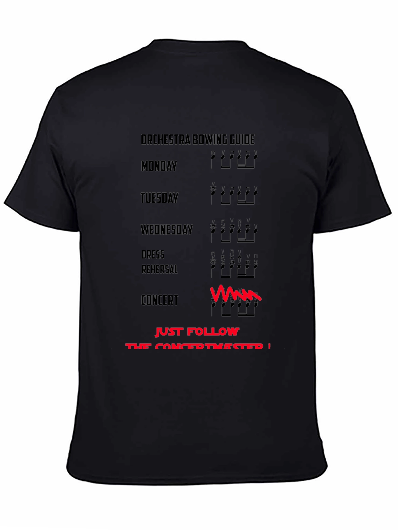 Orchestra Bowing Guide T-Shirt - Funny Musician Tee