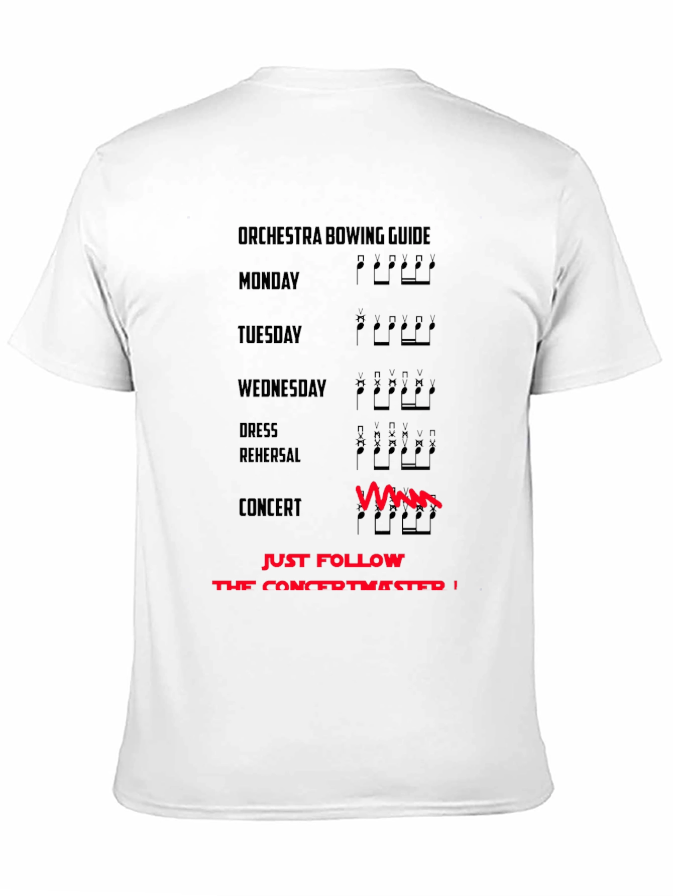 Orchestra Bowing Guide T-Shirt - Funny Musician Tee