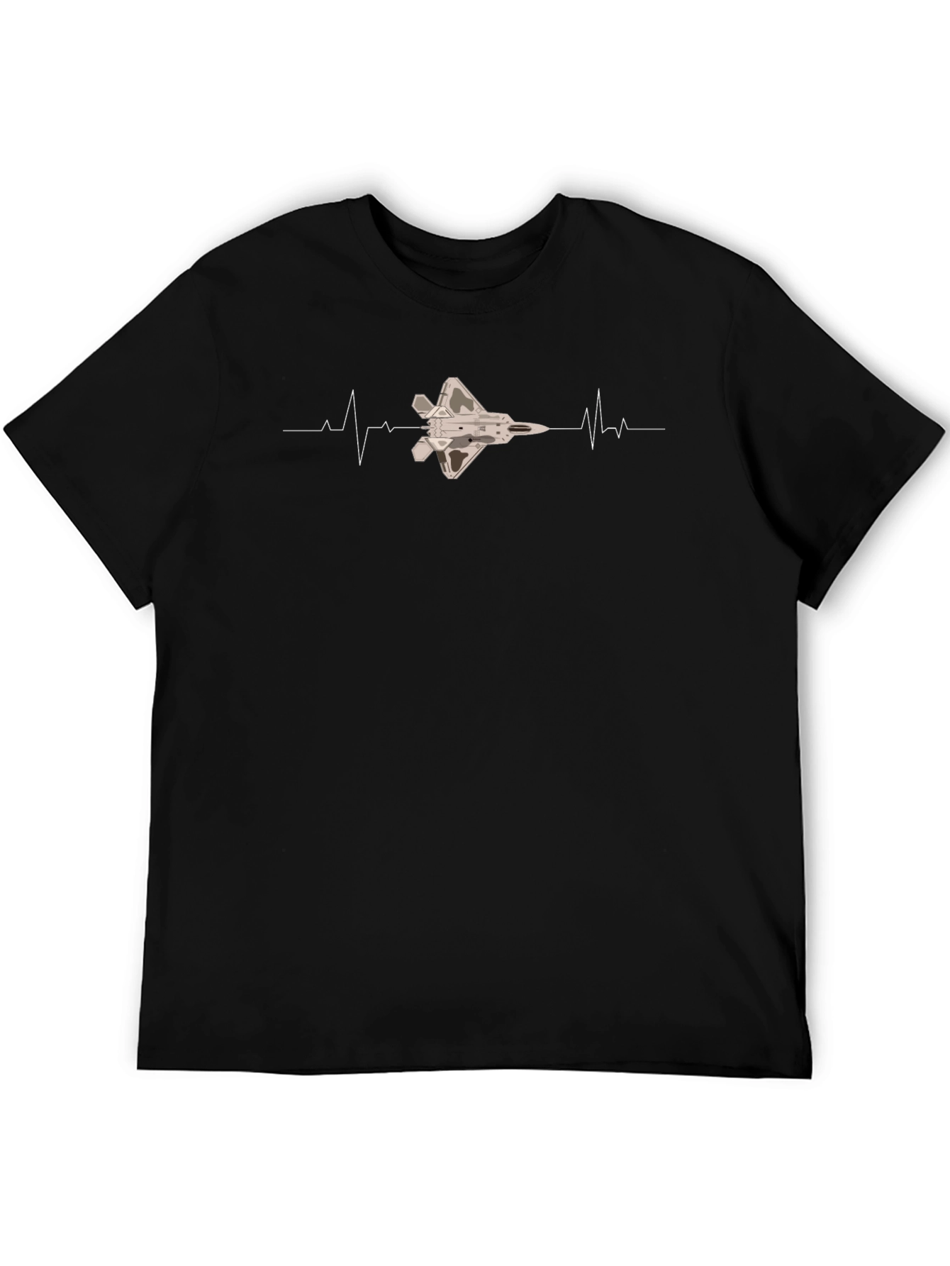 Jet Fighter Heartbeat Graphic T-Shirt