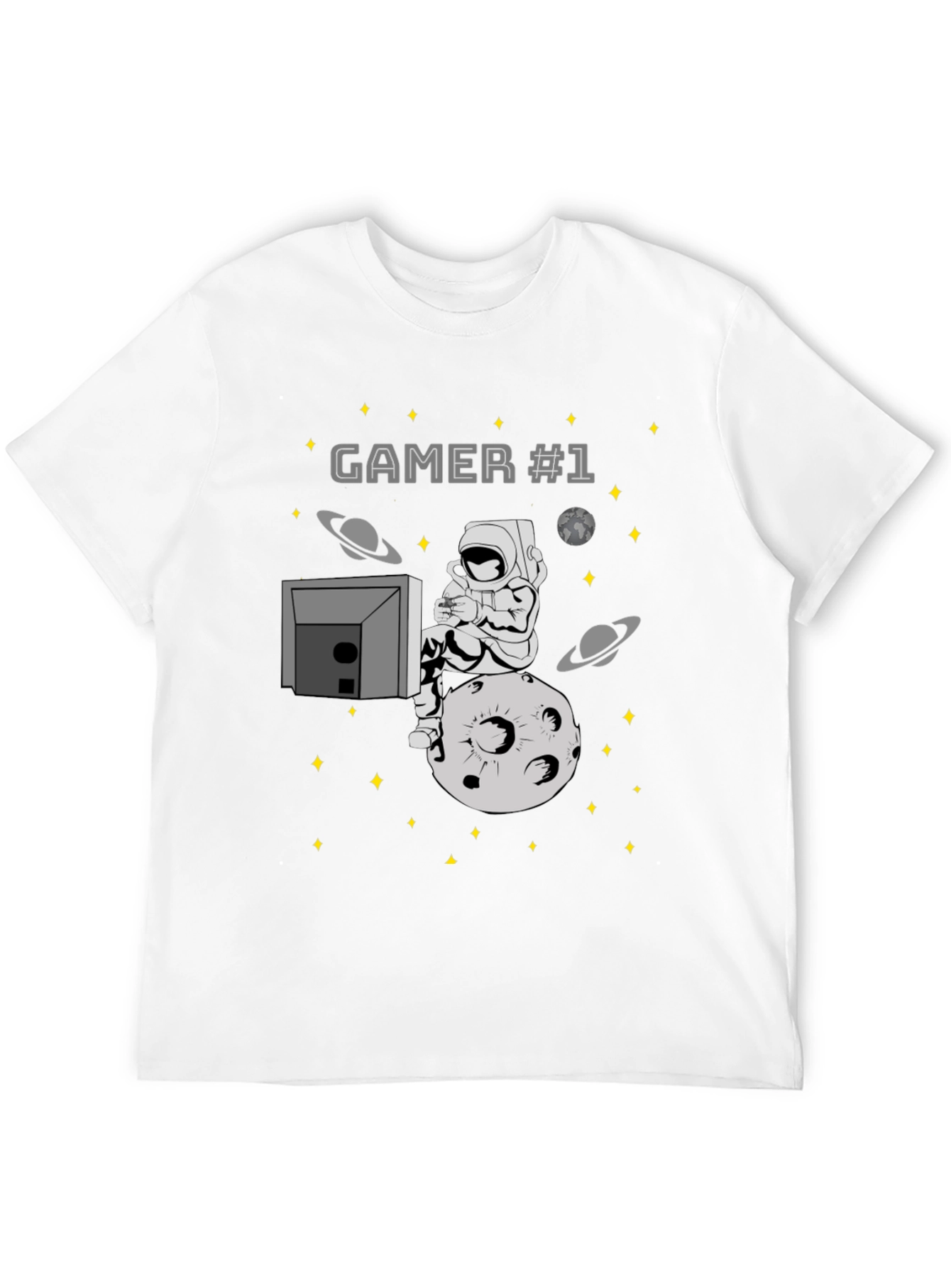 Gamer #1 Astronaut on Moon Graphic T-Shirt