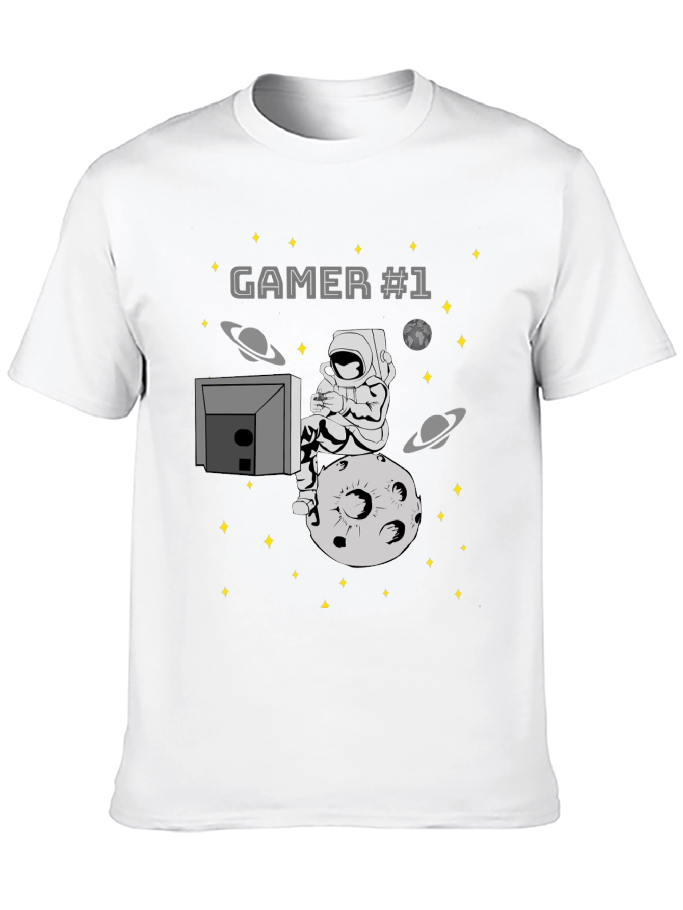 Gamer #1 Astronaut on Moon Graphic T-Shirt