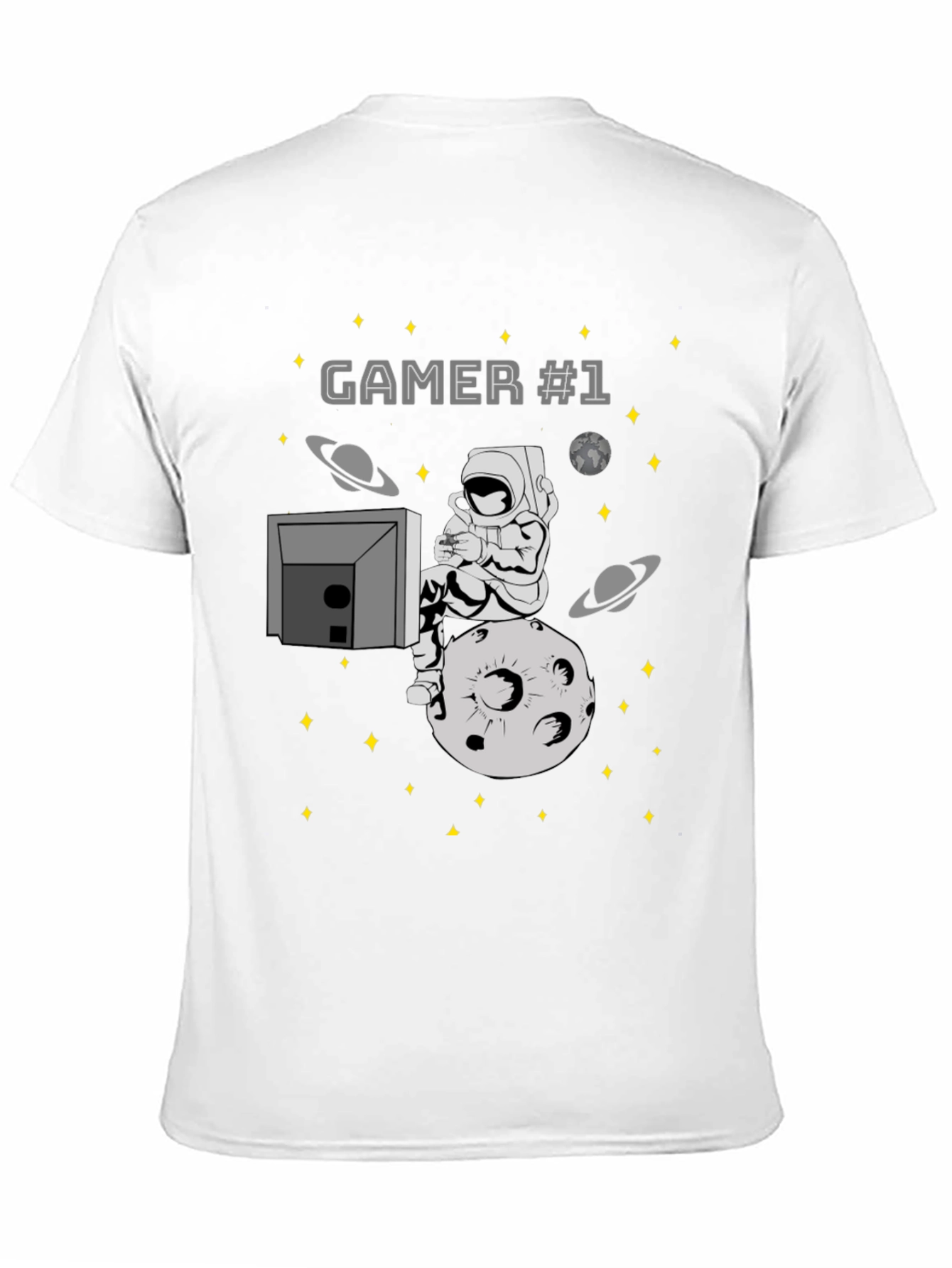 Gamer #1 Astronaut on Moon Graphic T-Shirt