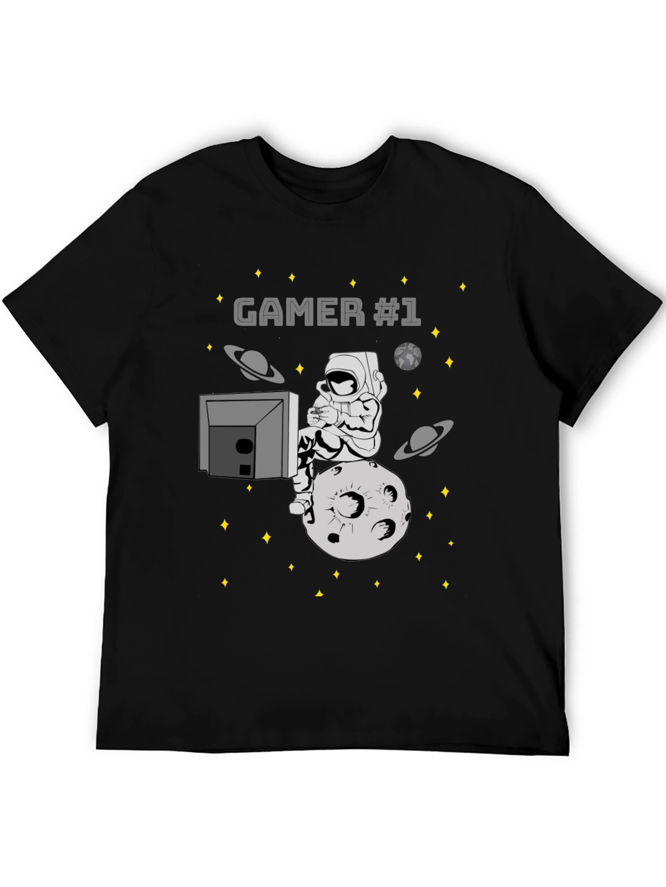Gamer #1 Astronaut on Moon Graphic T-Shirt
