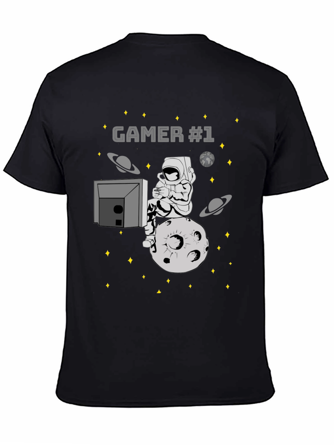 Gamer #1 Astronaut on Moon Graphic T-Shirt