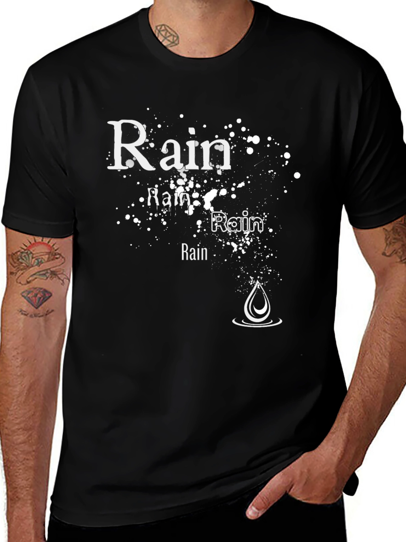 Rain Graphic Black T-Shirt
