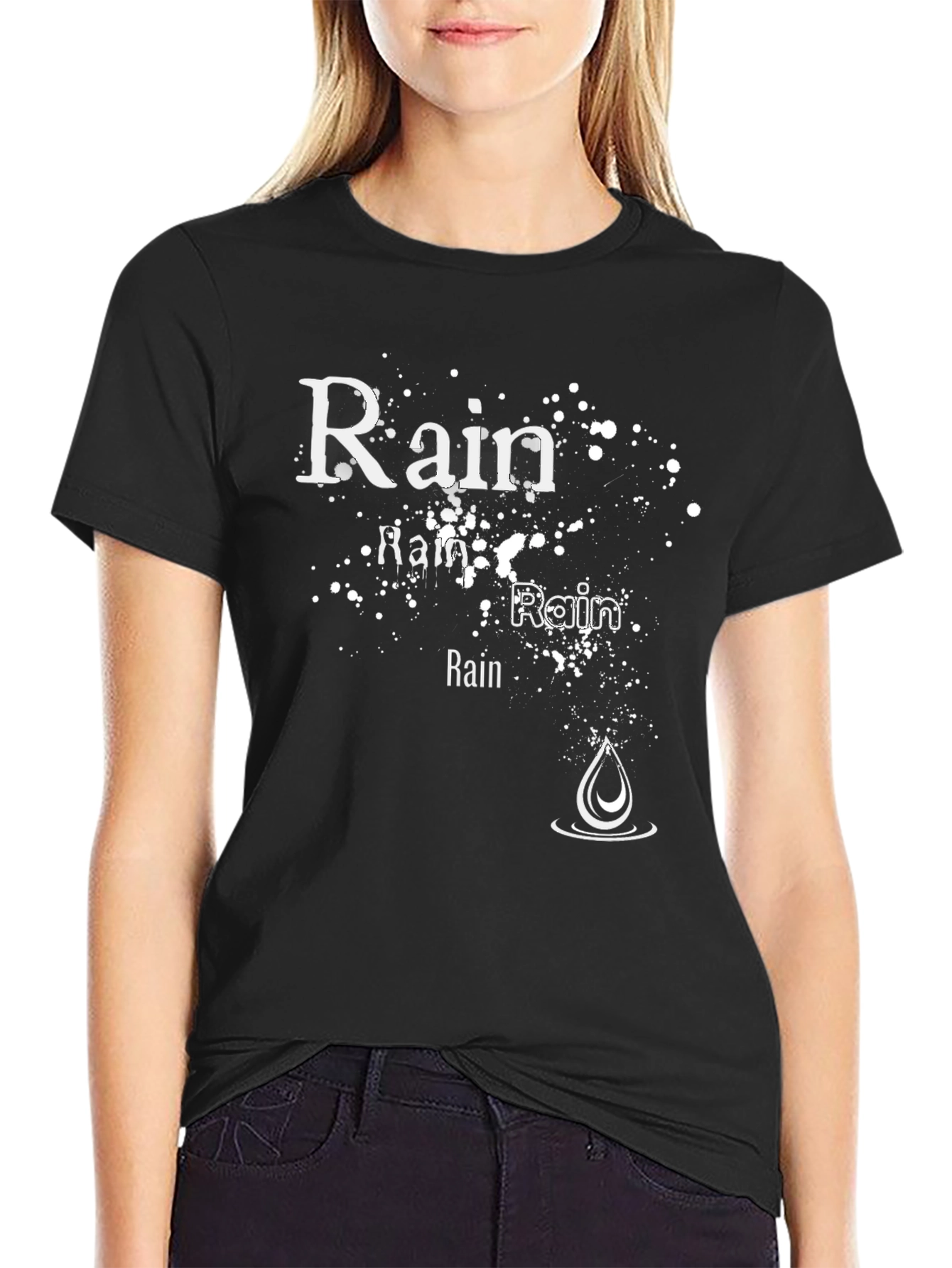Rain Graphic Black T-Shirt