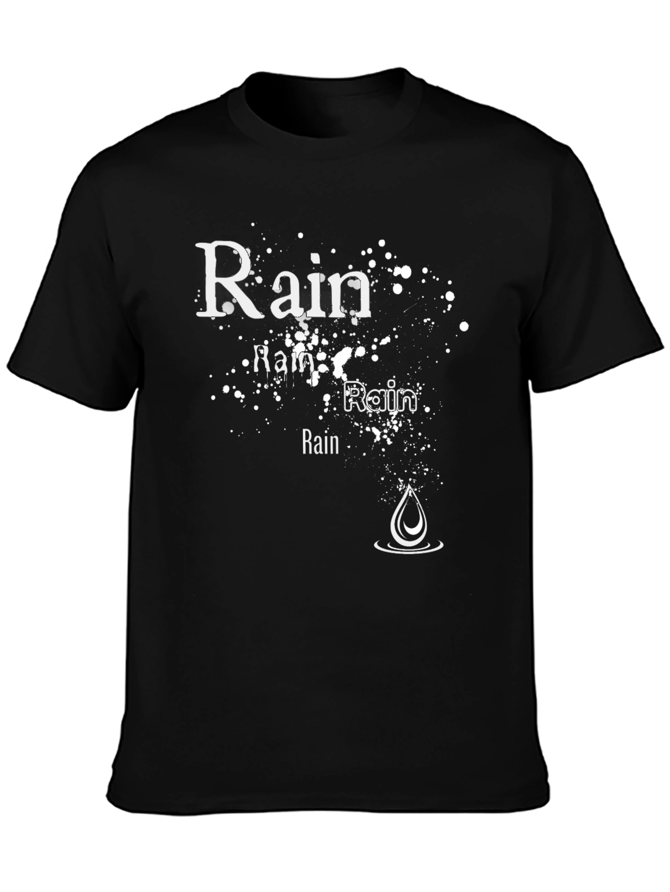 Rain Graphic Black T-Shirt