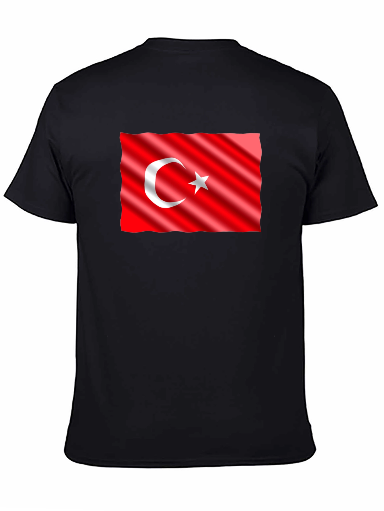 Turkey Flag Graphic Tee - Black Cotton T-Shirt