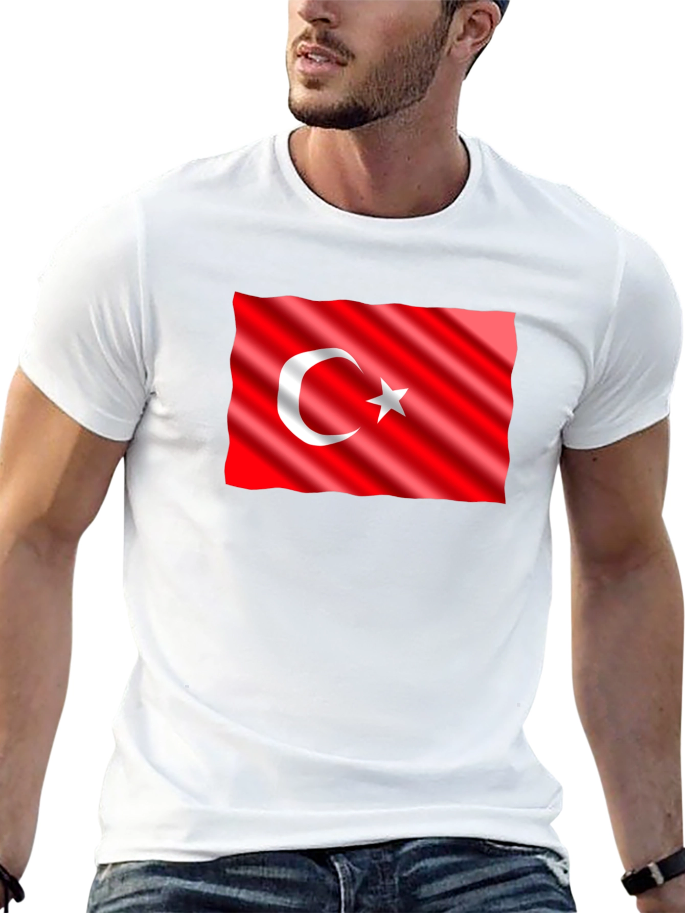 Turkey Flag Graphic Tee - Black Cotton T-Shirt
