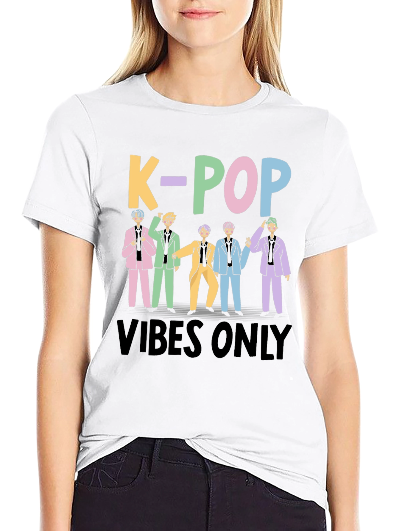 K-Pop Vibes Only Black T-Shirt