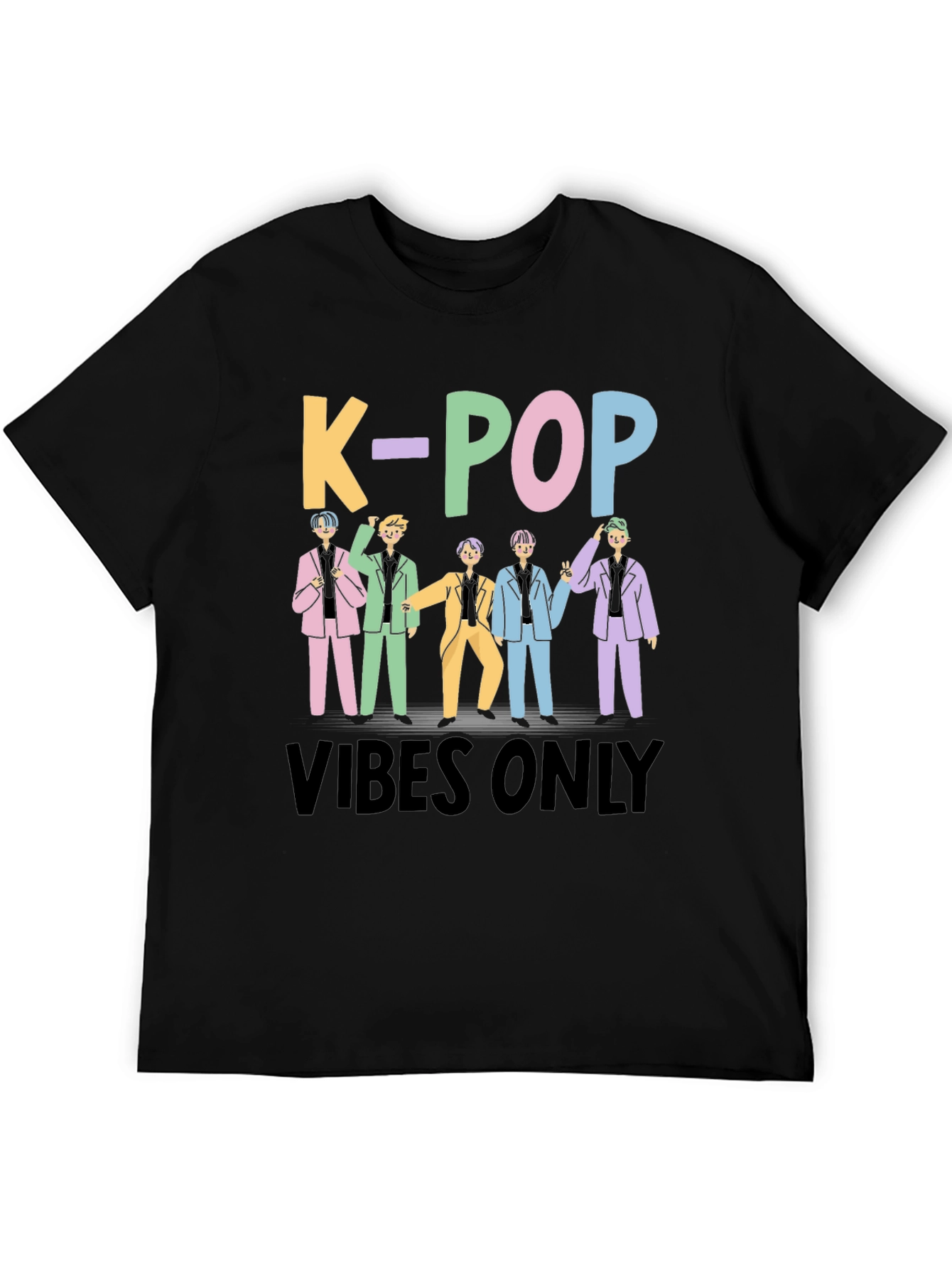 K-Pop Vibes Only Black T-Shirt