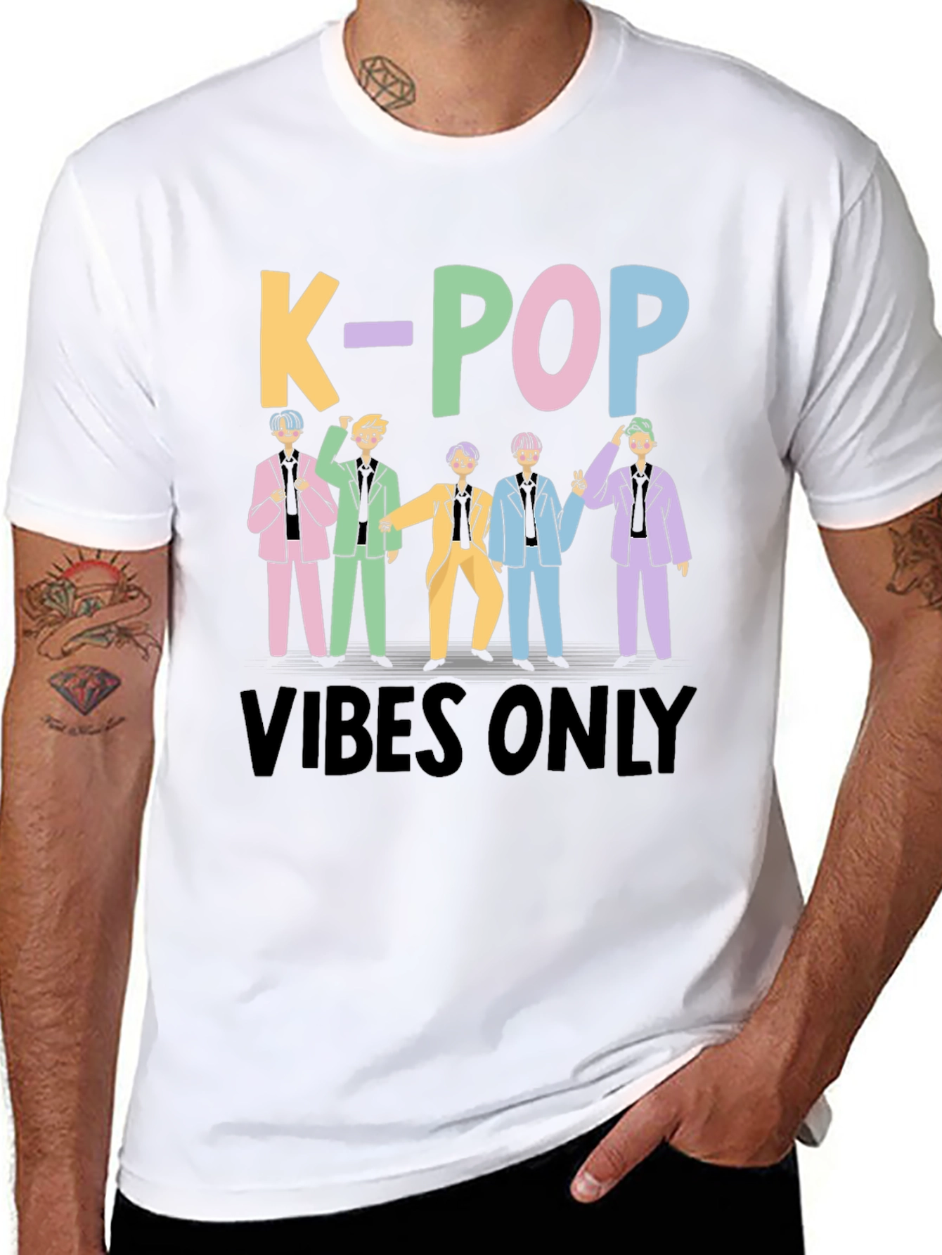 K-Pop Vibes Only Black T-Shirt