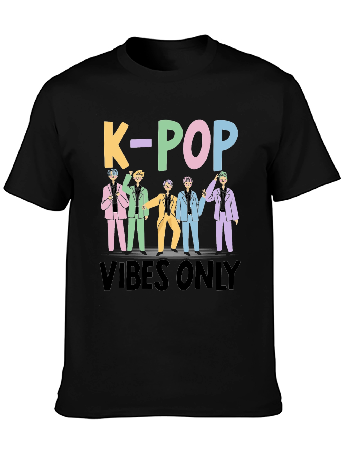 K-Pop Vibes Only Black T-Shirt