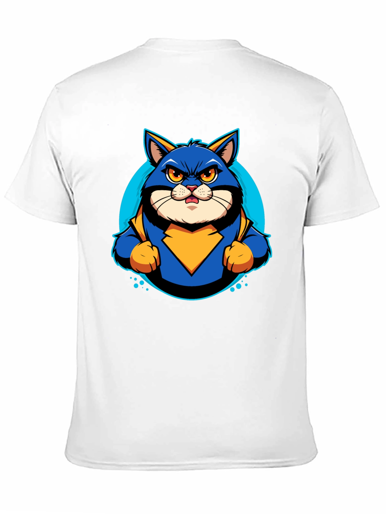Superhero Cat Graphic T-Shirt - Cool Cartoon Design