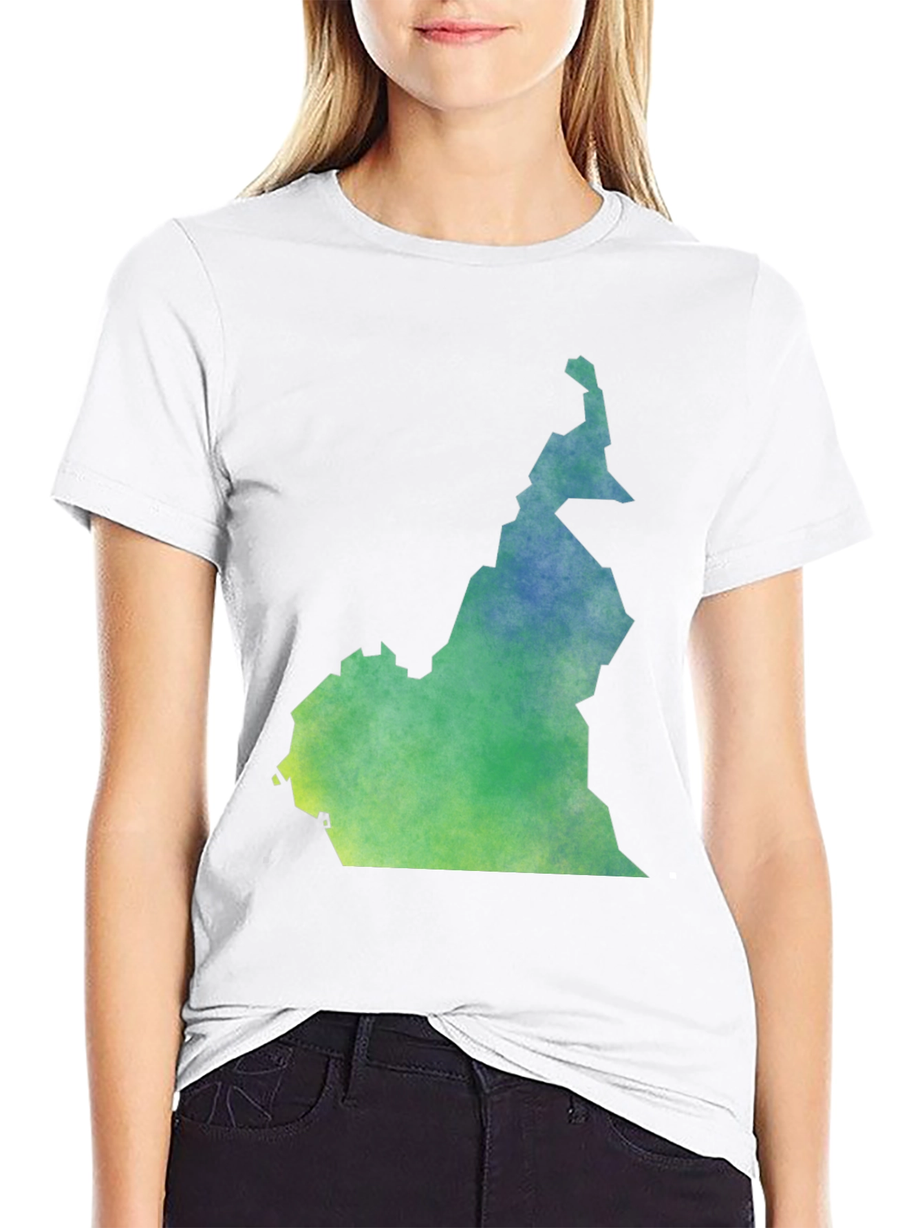 Cameroon Map T-Shirt - Black Cotton Graphic Tee