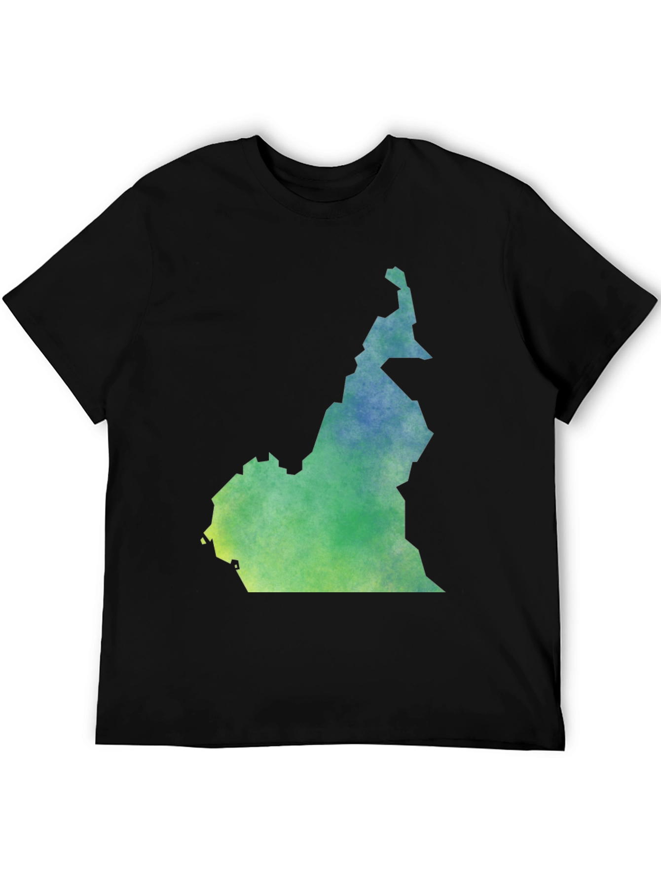 Cameroon Map T-Shirt - Black Cotton Graphic Tee