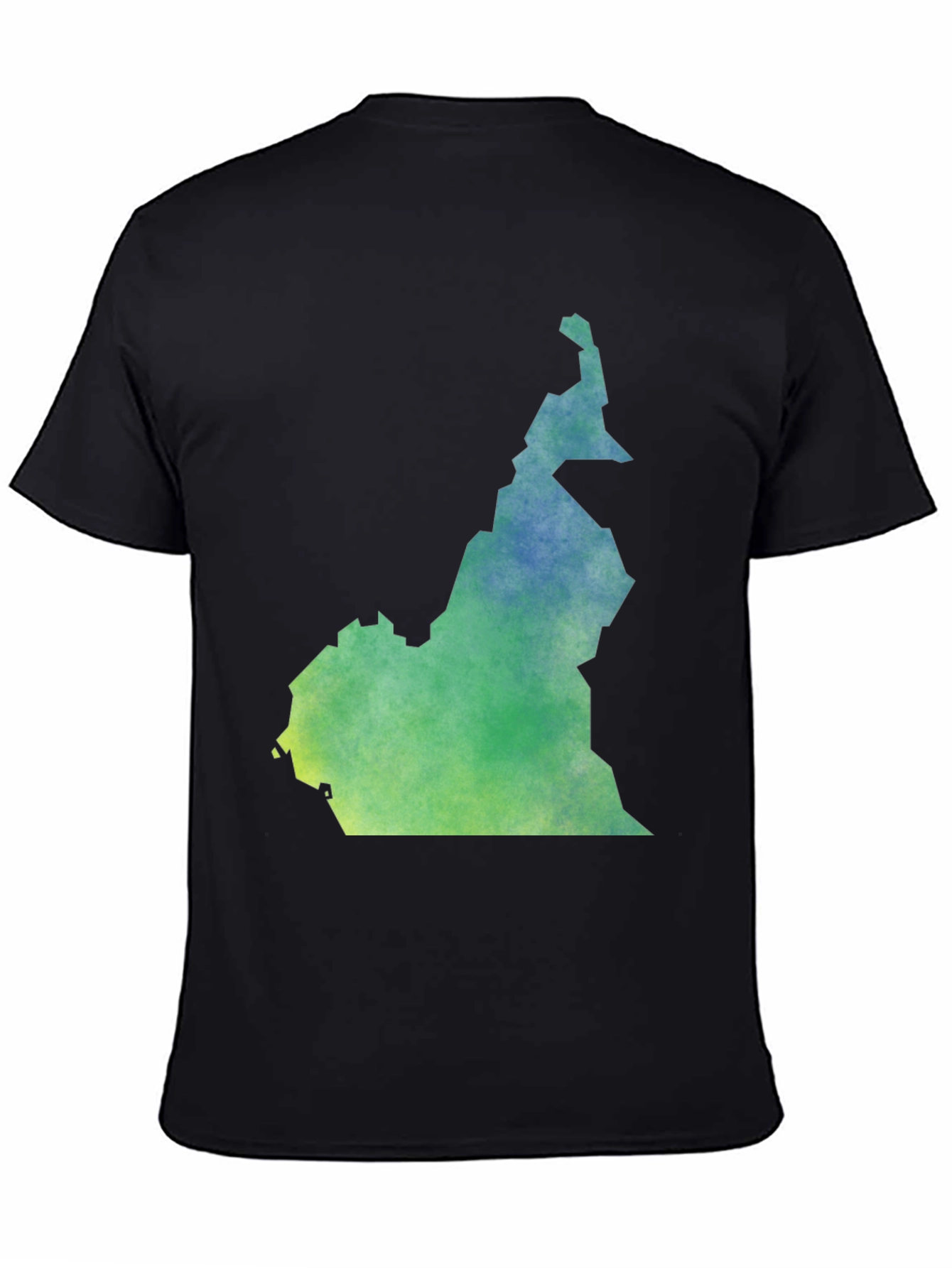 Cameroon Map T-Shirt - Black Cotton Graphic Tee