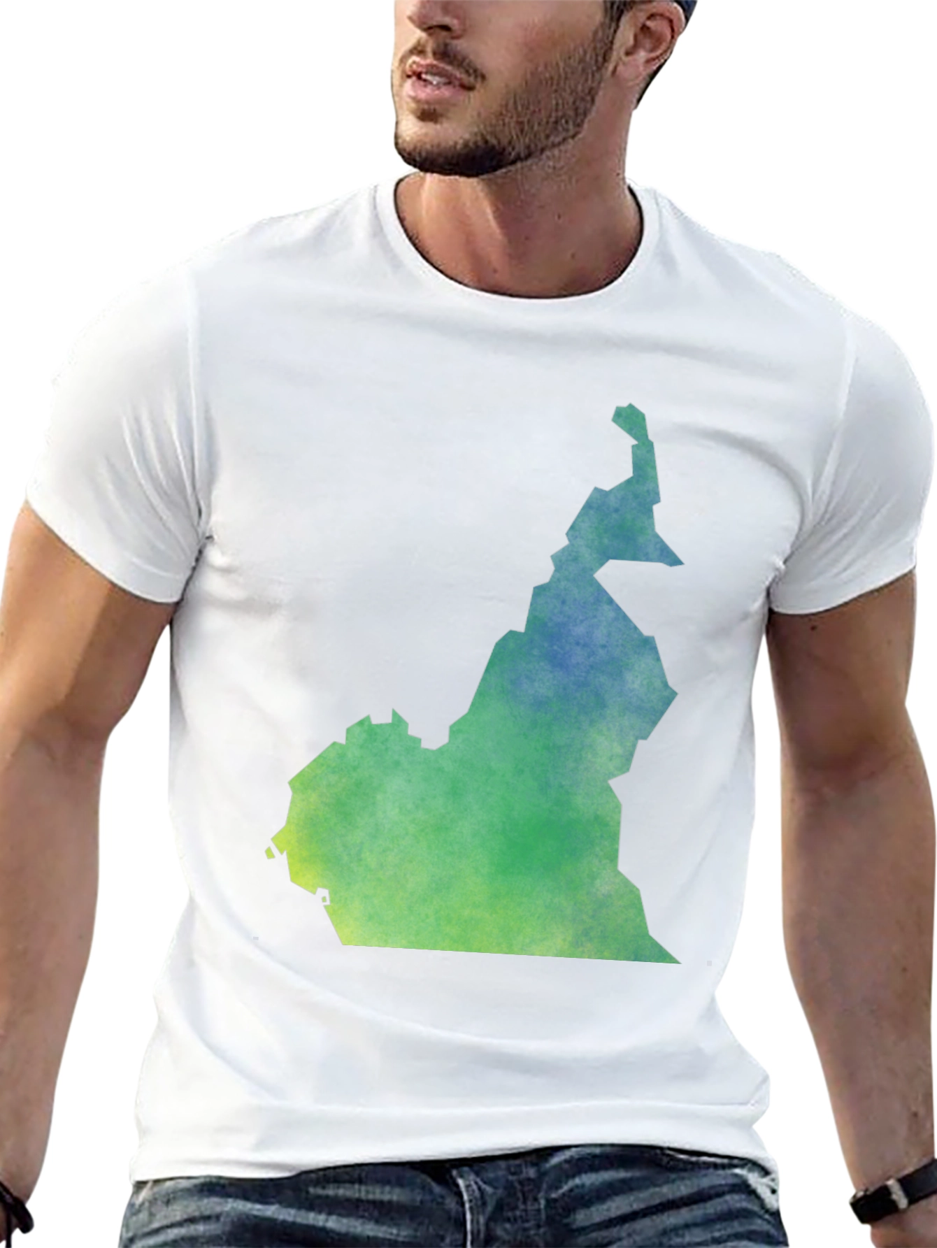 Cameroon Map T-Shirt - Black Cotton Graphic Tee