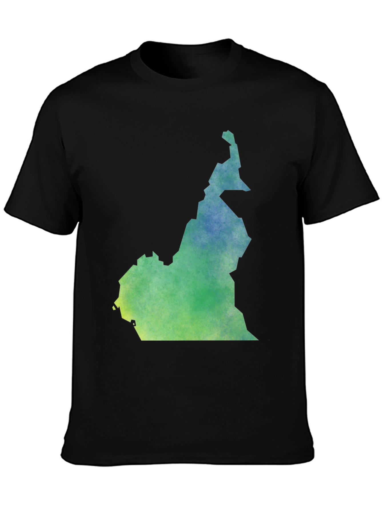 Cameroon Map T-Shirt - Black Cotton Graphic Tee
