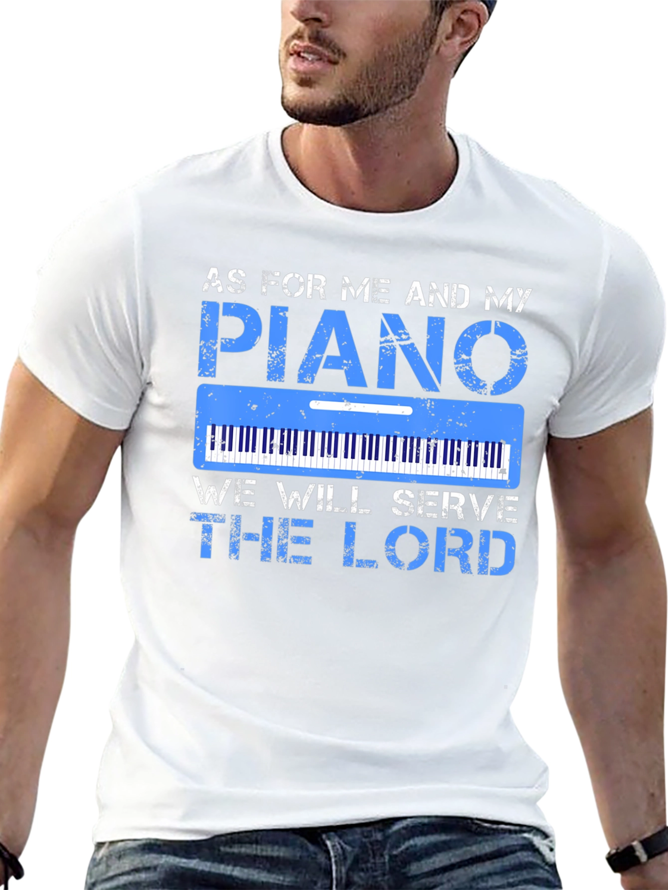 Piano Serve the Lord Graphic T-Shirt