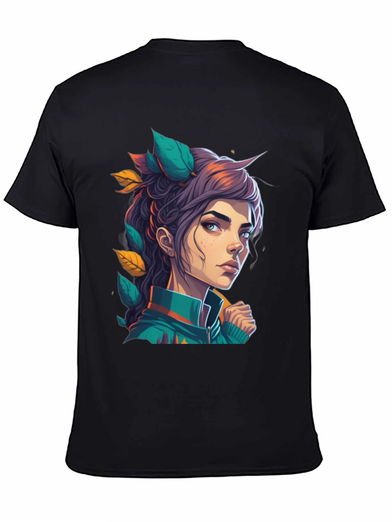 Anime Girl Graphic Tee - Stylish Black T-Shirt