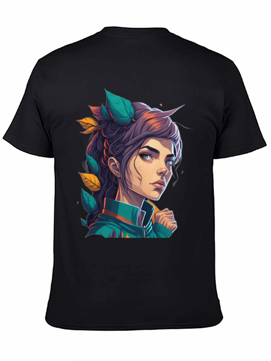 Anime Girl Graphic Tee - Stylish Black T-Shirt