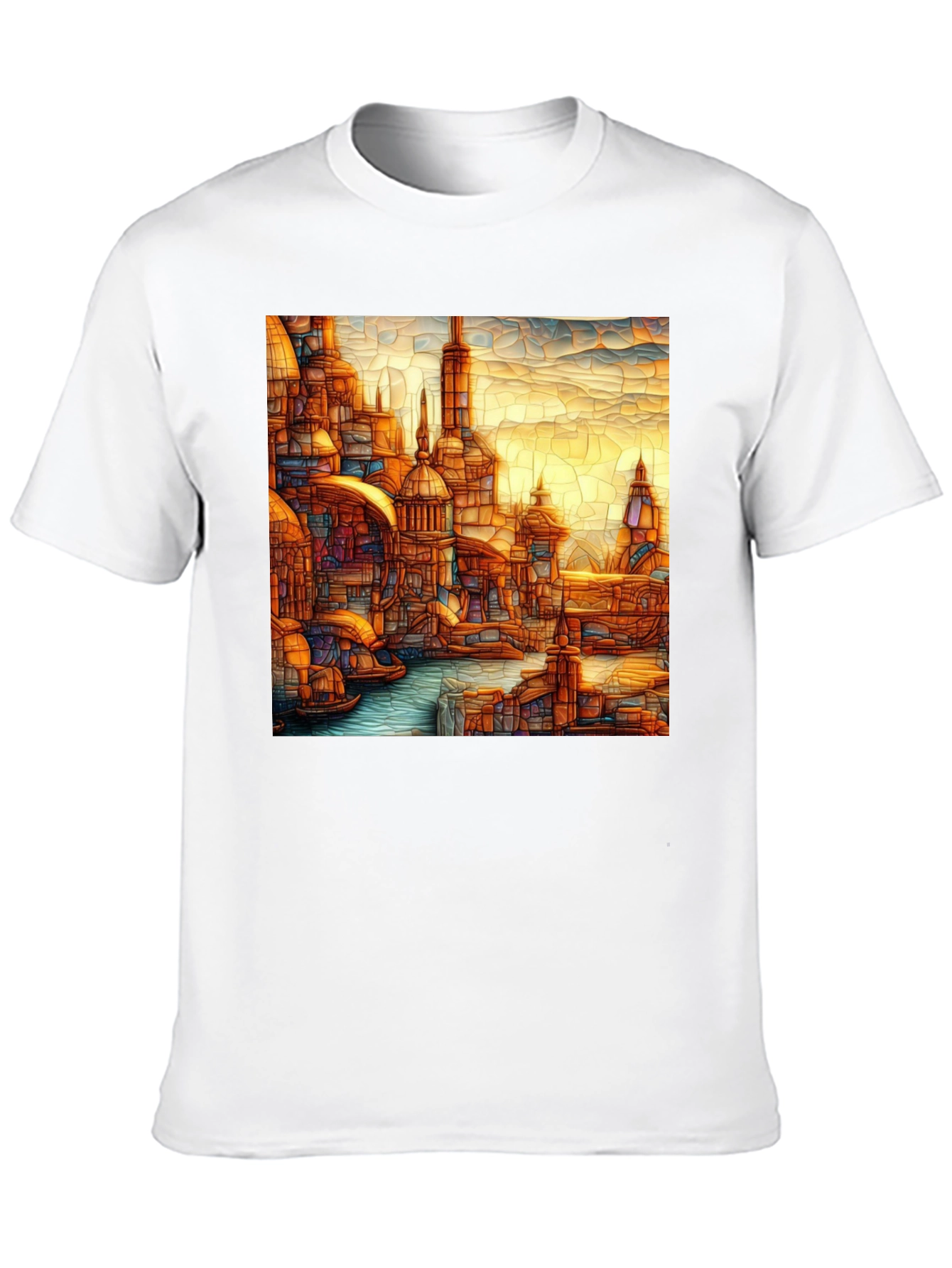 Venice Style T-Shirt Black Tee With Venice Art
