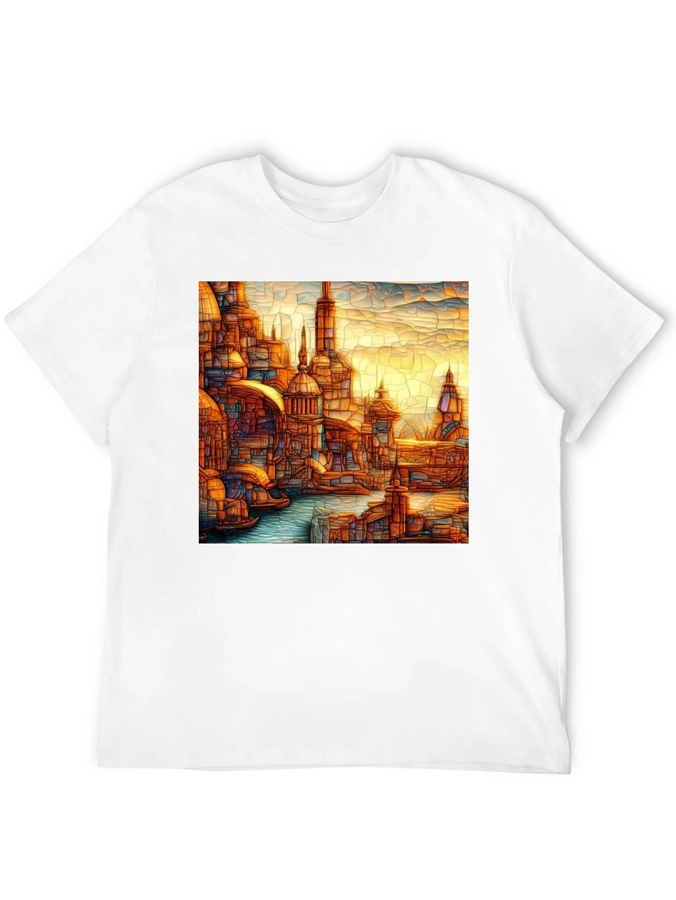 Venice Style T-Shirt Black Tee With Venice Art