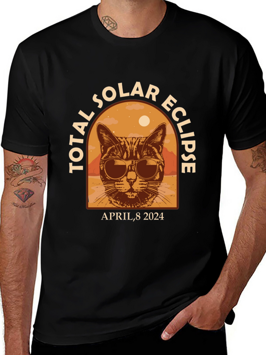 Total Solar Eclipse April 8 2024 Cat T-Shirt