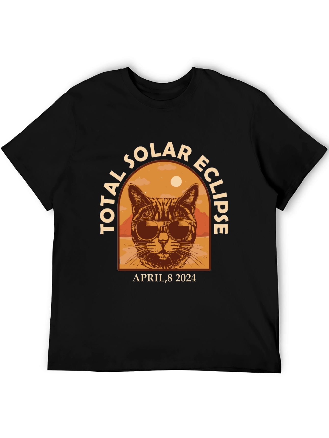 Total Solar Eclipse April 8 2024 Cat T-Shirt