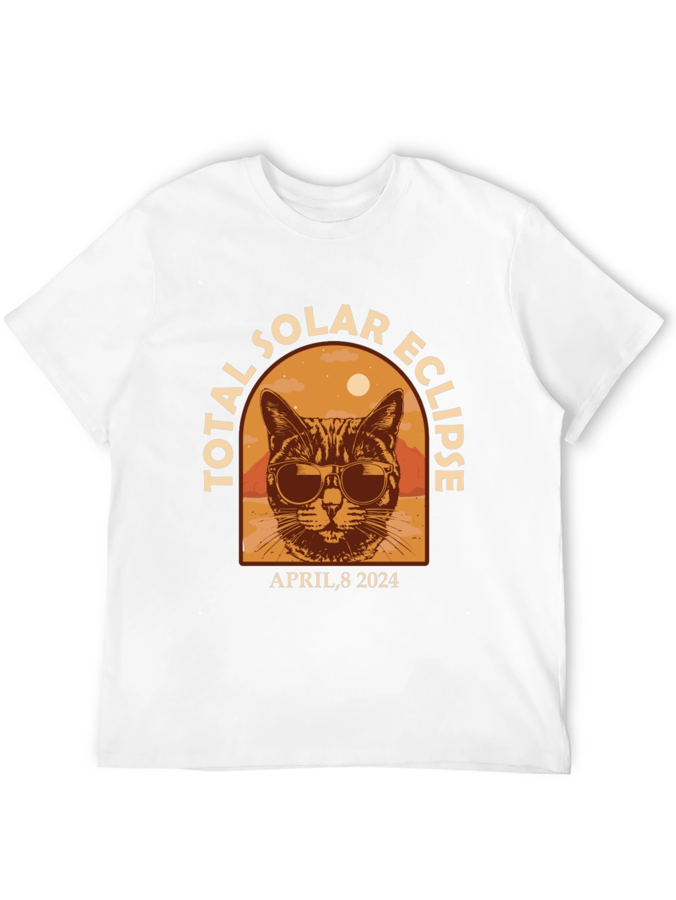 Total Solar Eclipse April 8 2024 Cat T-Shirt