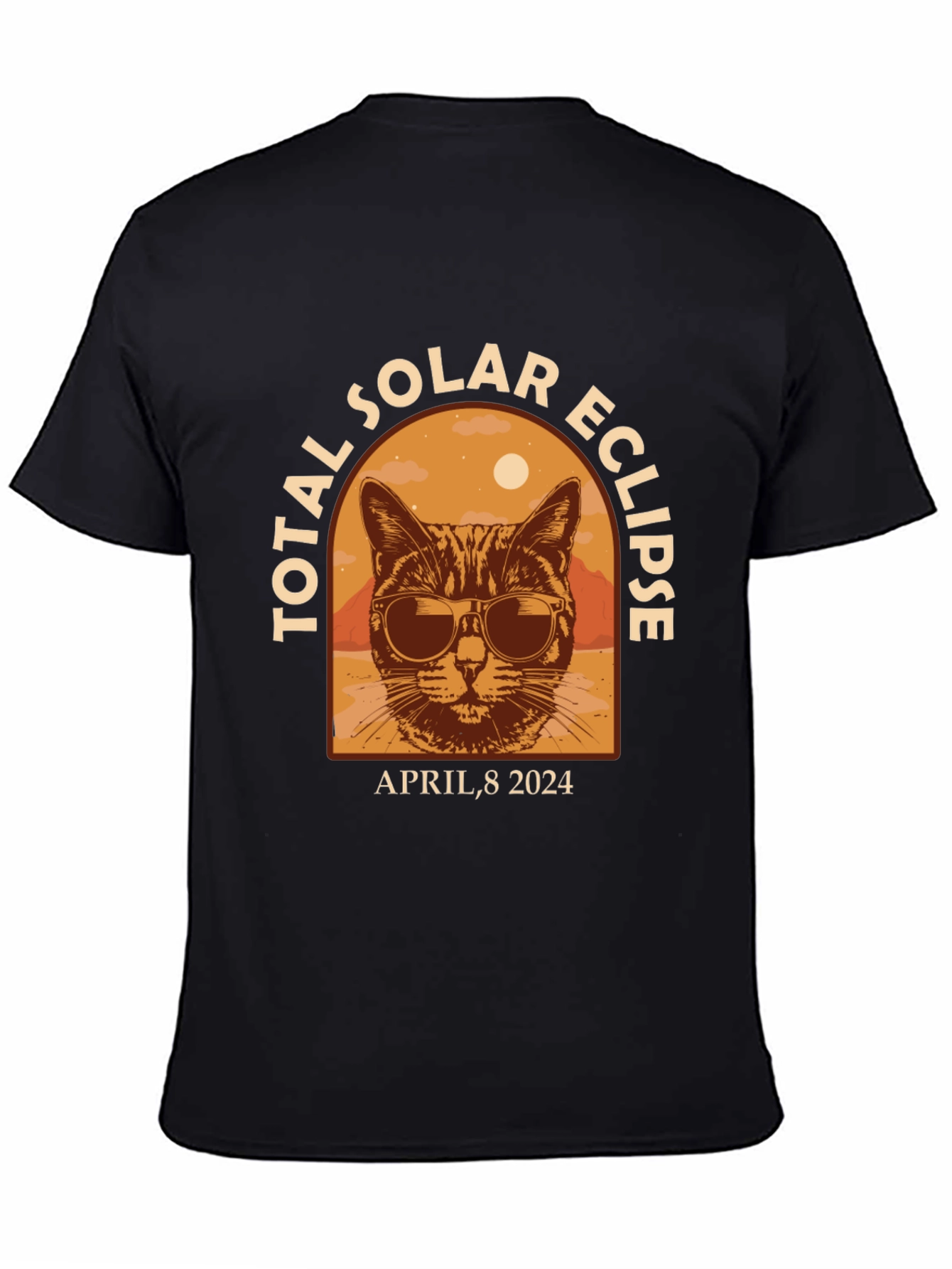 Total Solar Eclipse April 8 2024 Cat T-Shirt