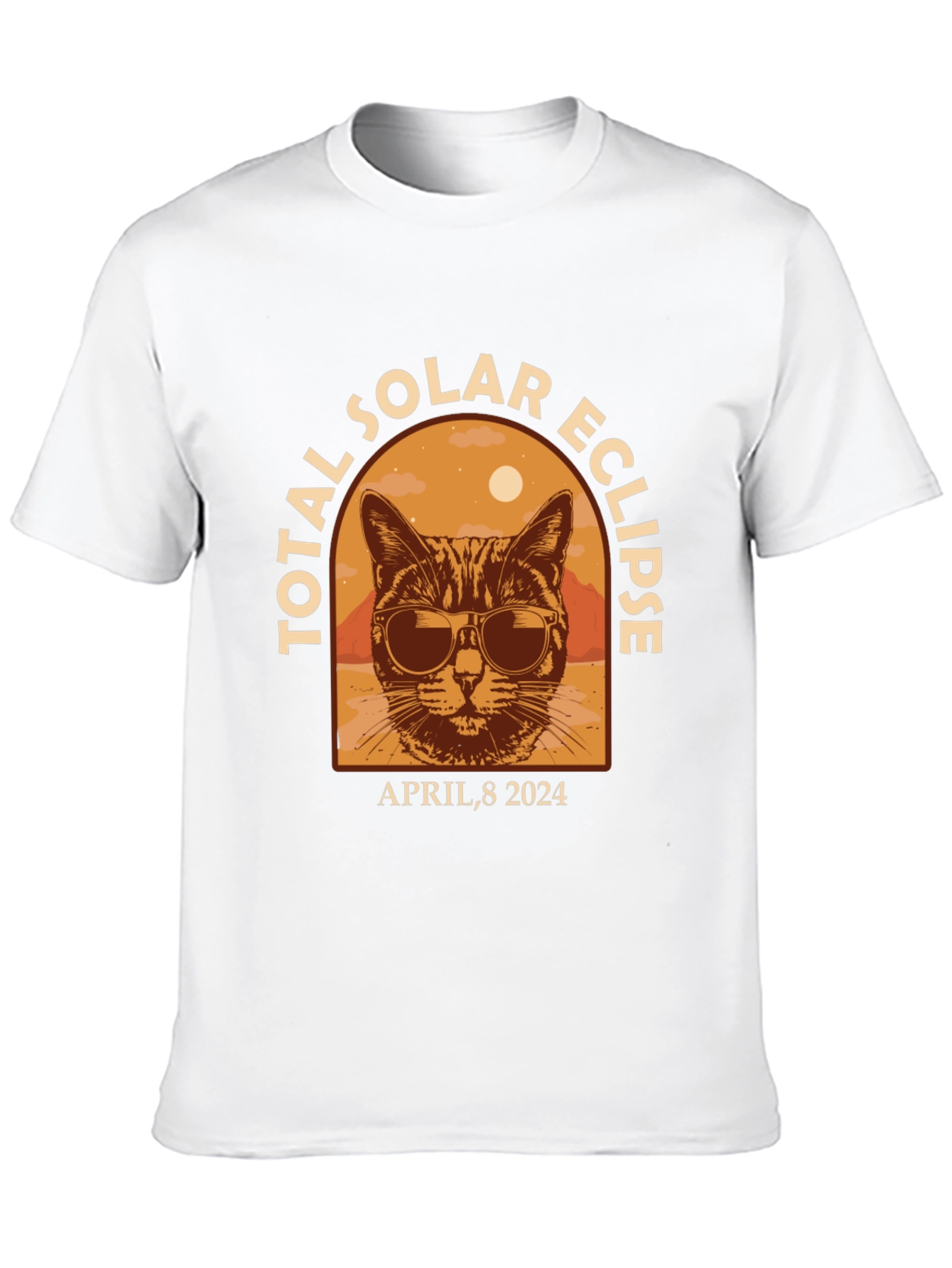 Total Solar Eclipse April 8 2024 Cat T-Shirt
