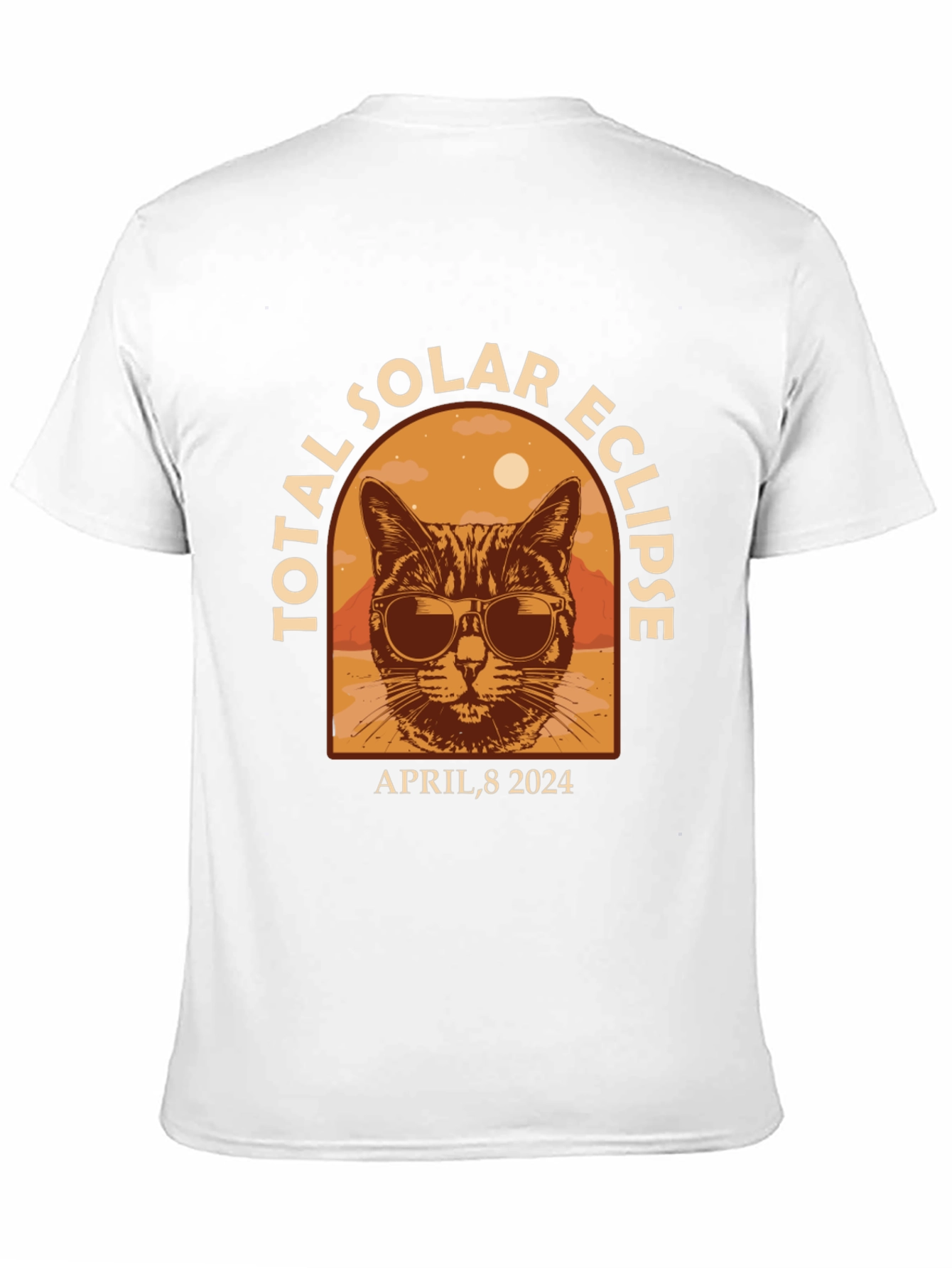 Total Solar Eclipse April 8 2024 Cat T-Shirt