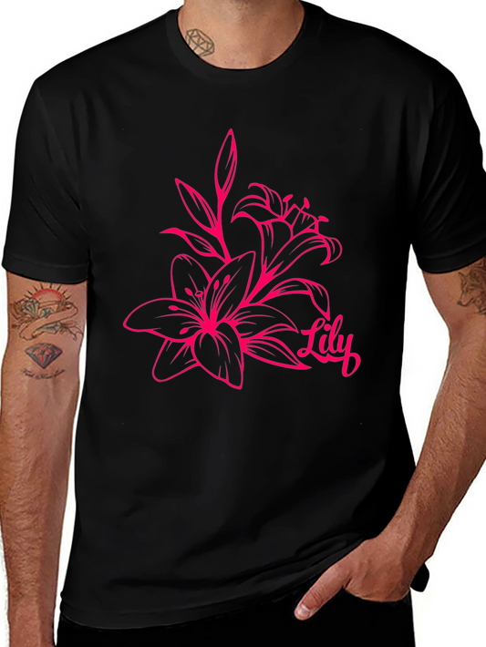 Lily Flower Graphic Tee - Stylish Floral Design T-Shirt