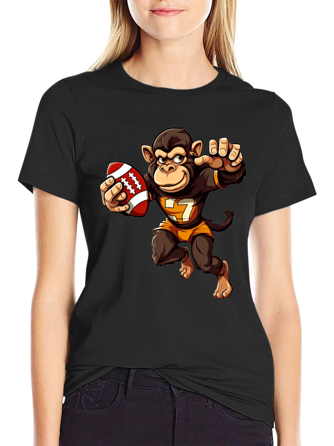 Monkey Football Player T-Shirt