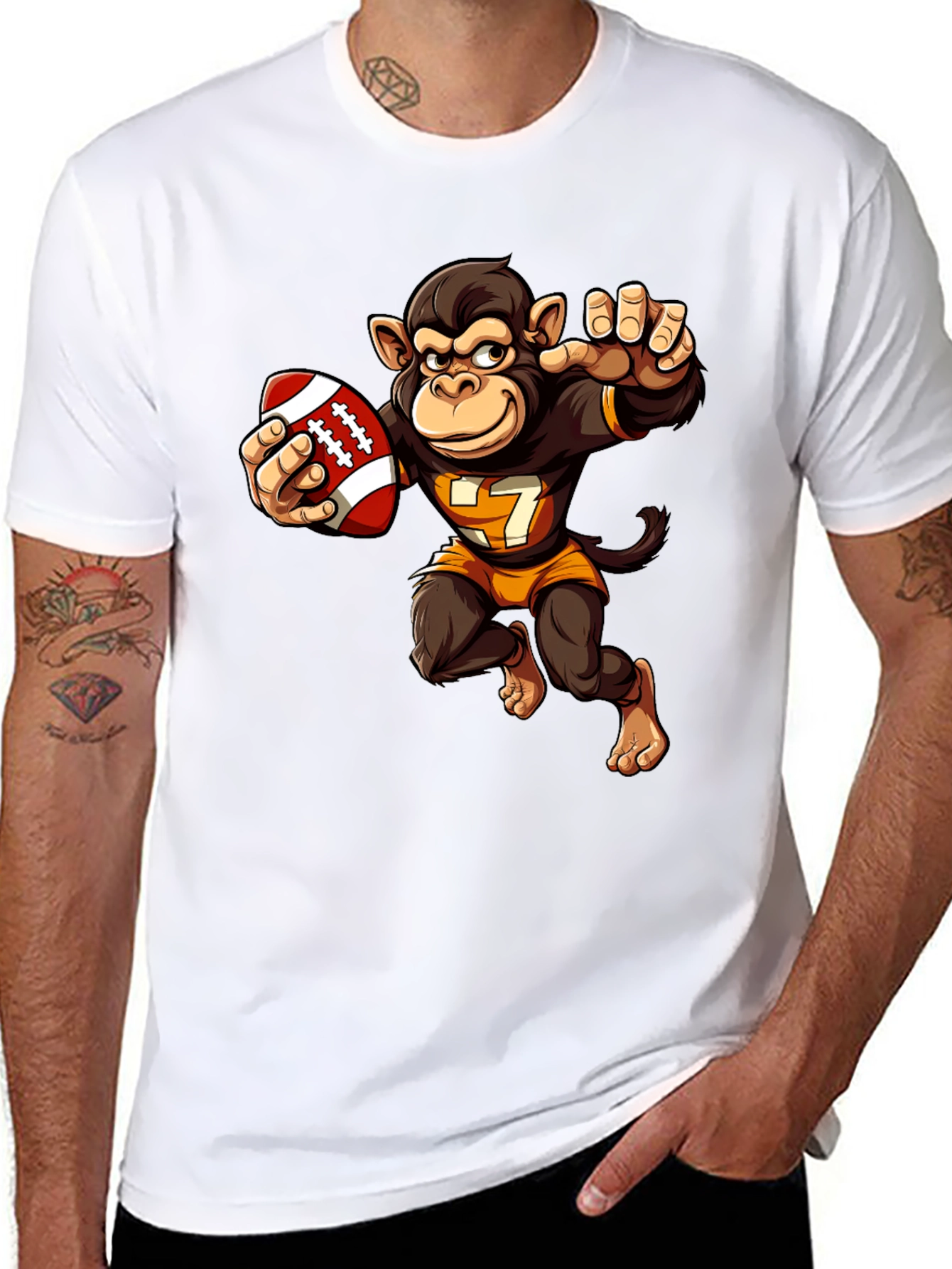 Monkey Football Player T-Shirt