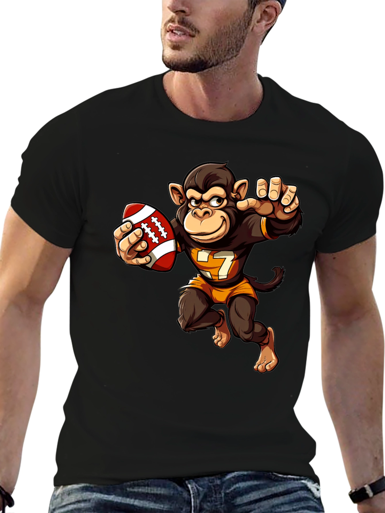 Monkey Football Player T-Shirt