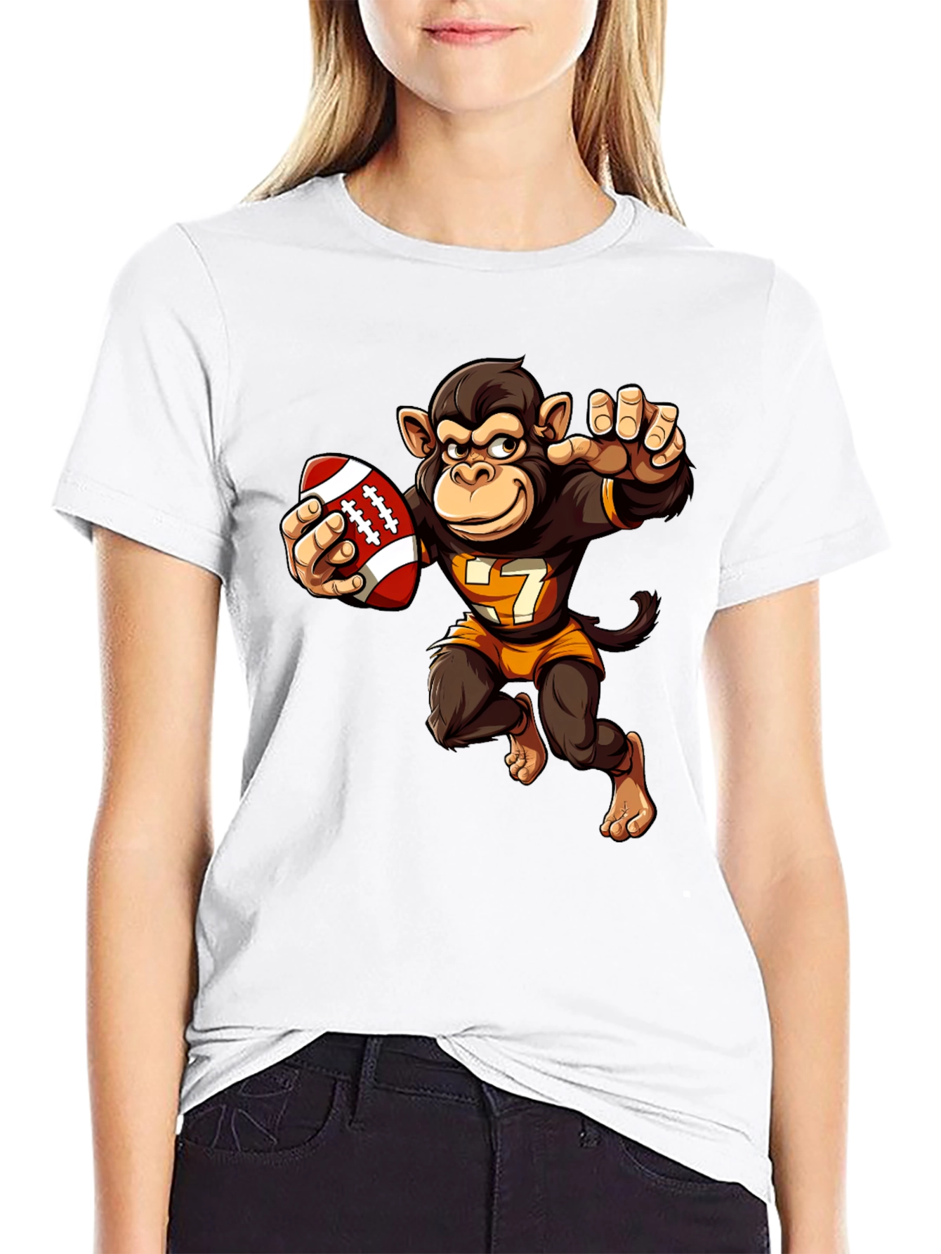 Monkey Football Player T-Shirt