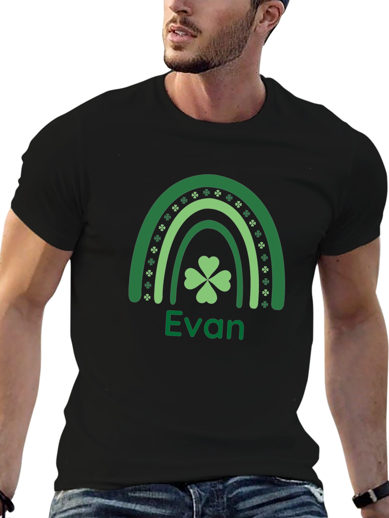 Evans St. Patricks Day Clover Rainbow T-Shirt