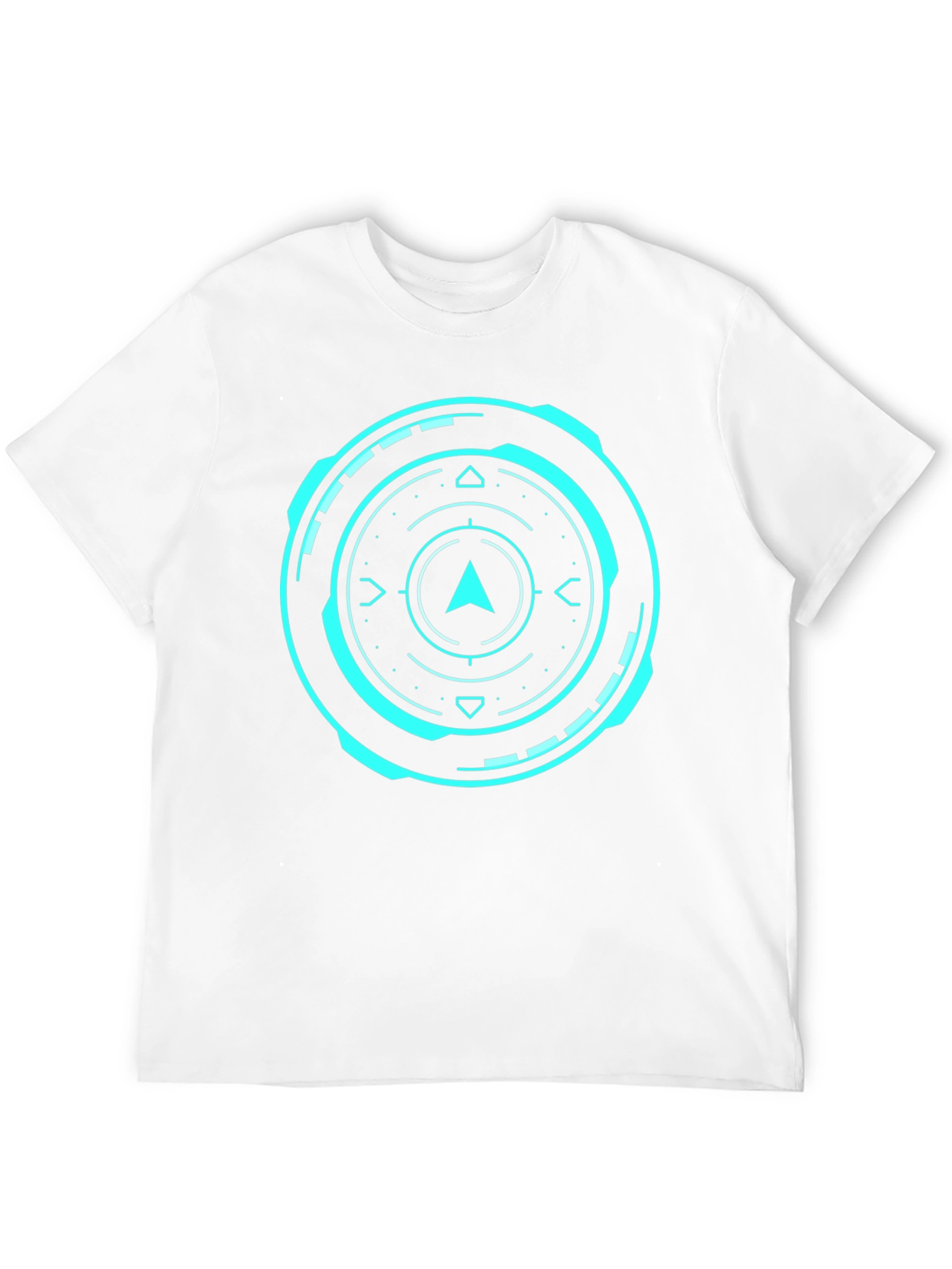 Futuristic Compass Graphic Black T-Shirt