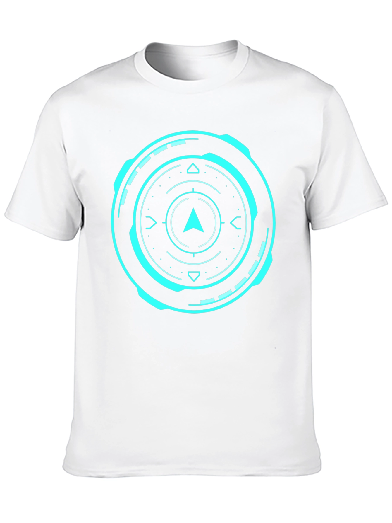Futuristic Compass Graphic Black T-Shirt