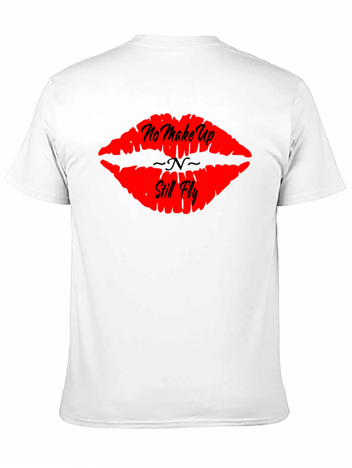 No Makeup Still Fly Lips Graphic Tee - Black