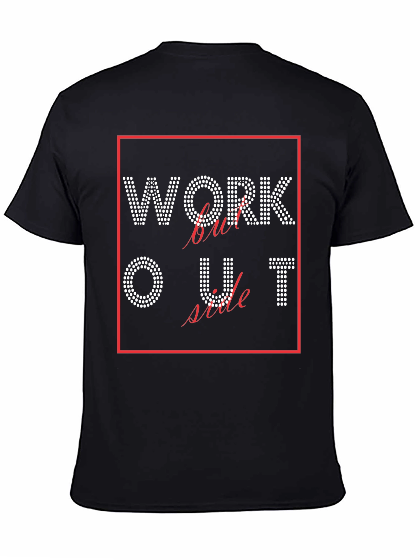 Workout Rhinestone Graphic Tee - Stylish Fitness Shirt
