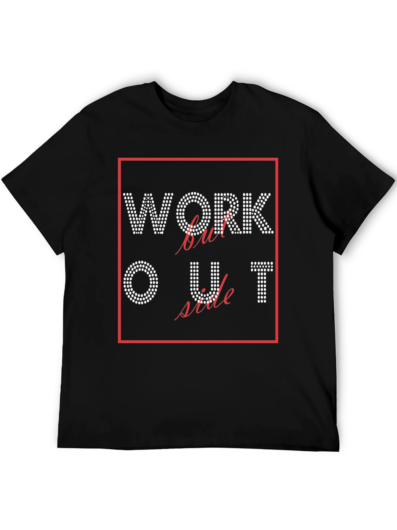 Workout Rhinestone Graphic Tee - Stylish Fitness Shirt