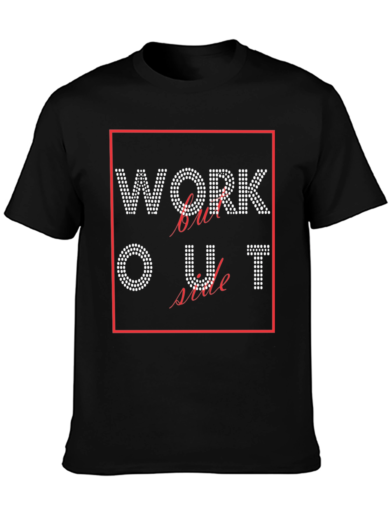 Workout Rhinestone Graphic Tee - Stylish Fitness Shirt
