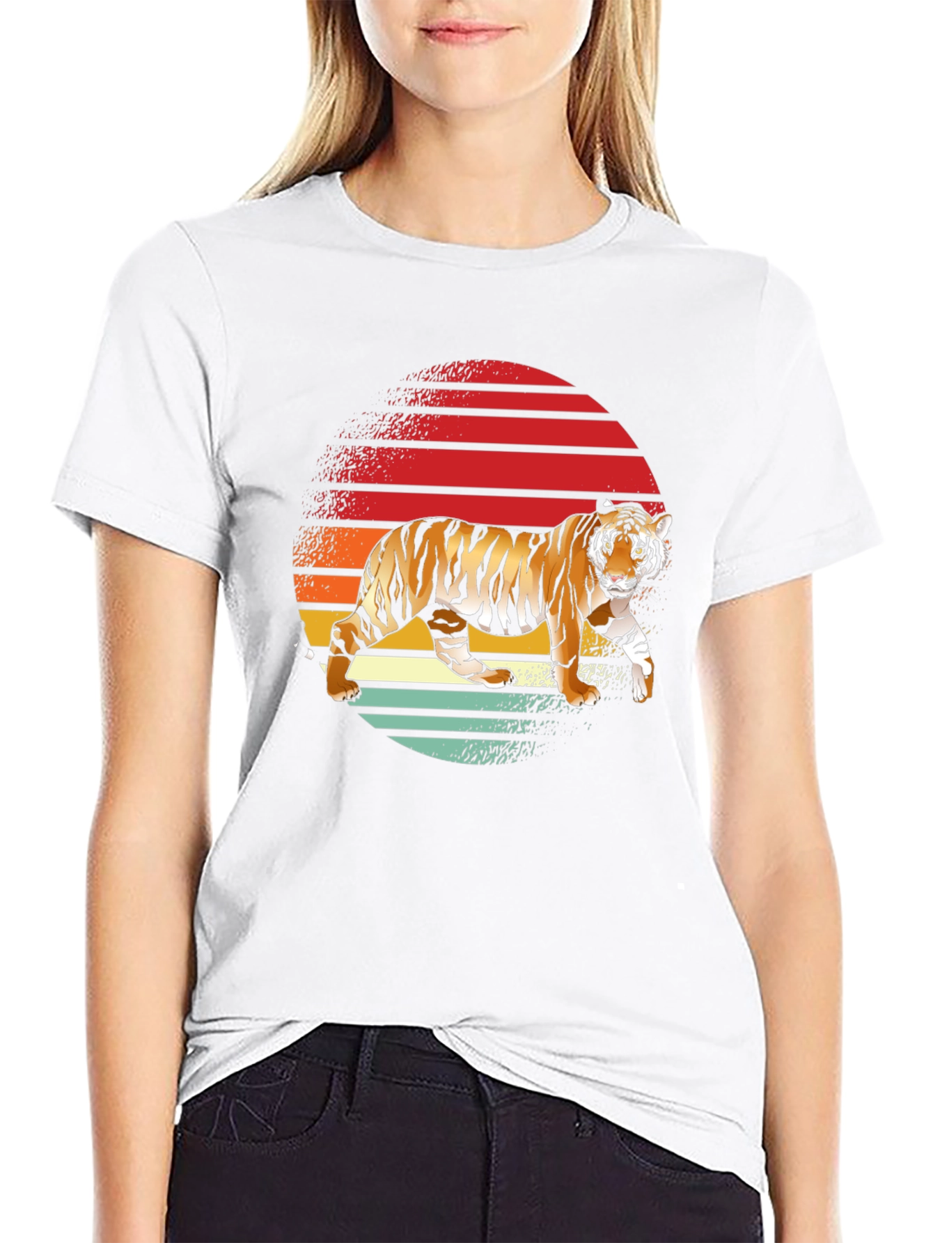 Retro Tiger Graphic T-Shirt - Cool Animal Tee