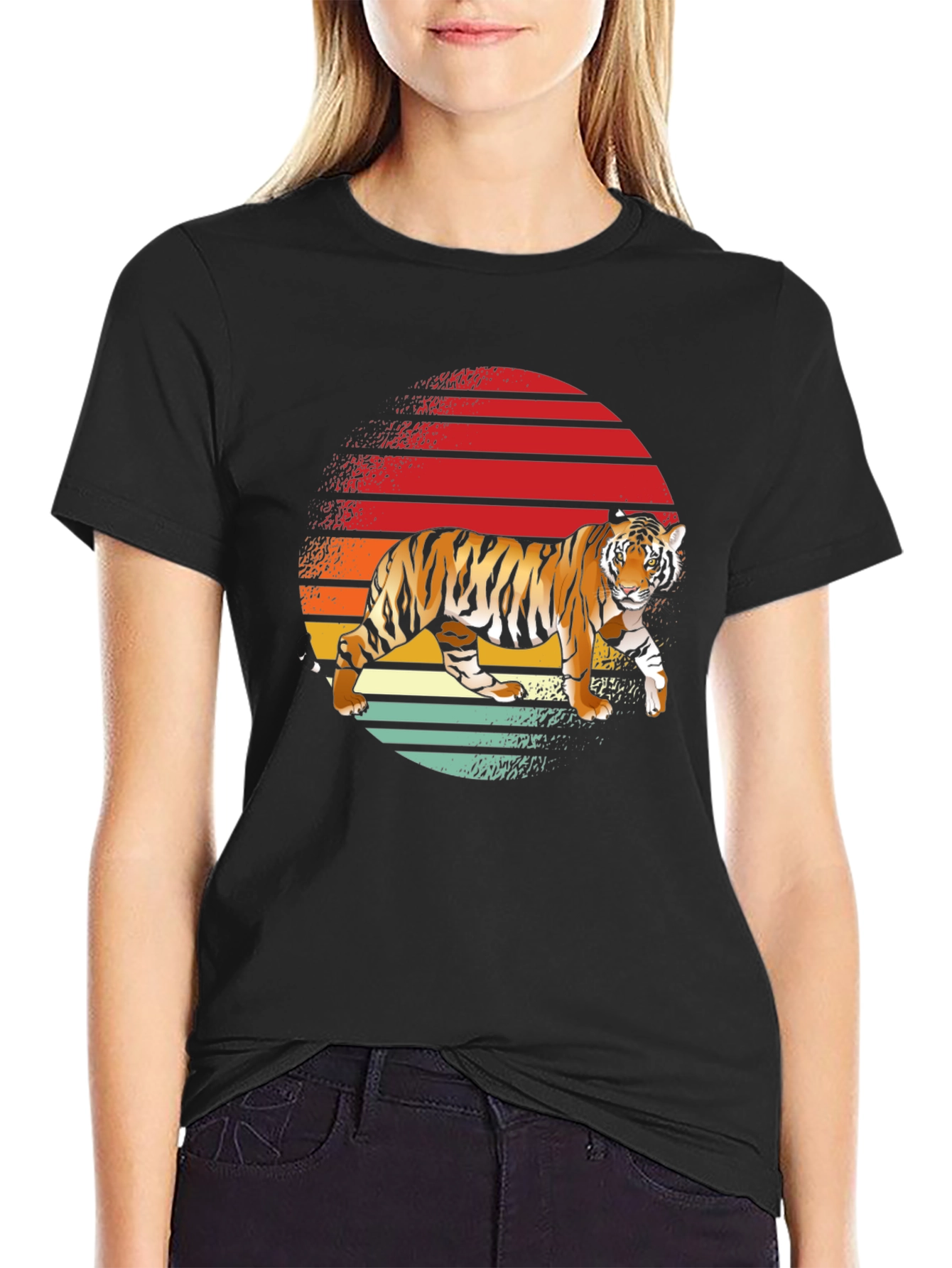 Retro Tiger Graphic T-Shirt - Cool Animal Tee