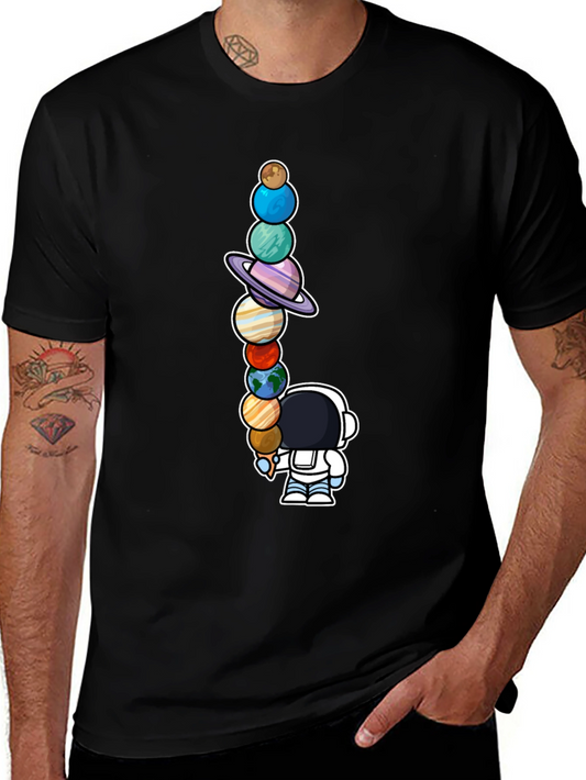 Astronaut Solar System Planets T-Shirt