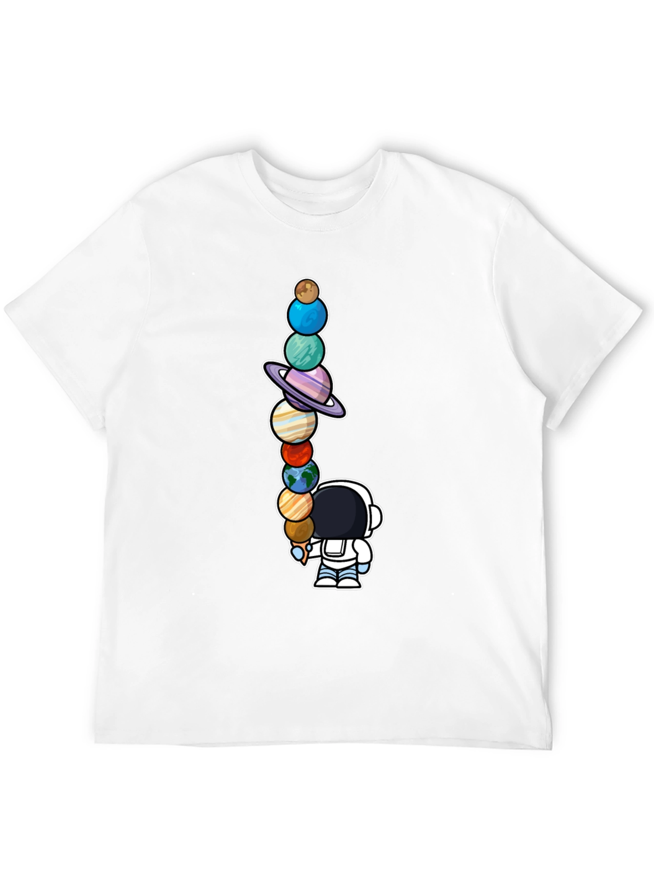 Astronaut Solar System Planets T-Shirt
